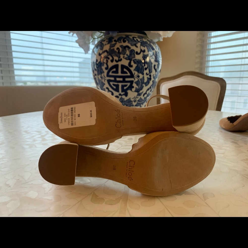 Chloe scalloped heels - blush/tan - Picture 6 of 6